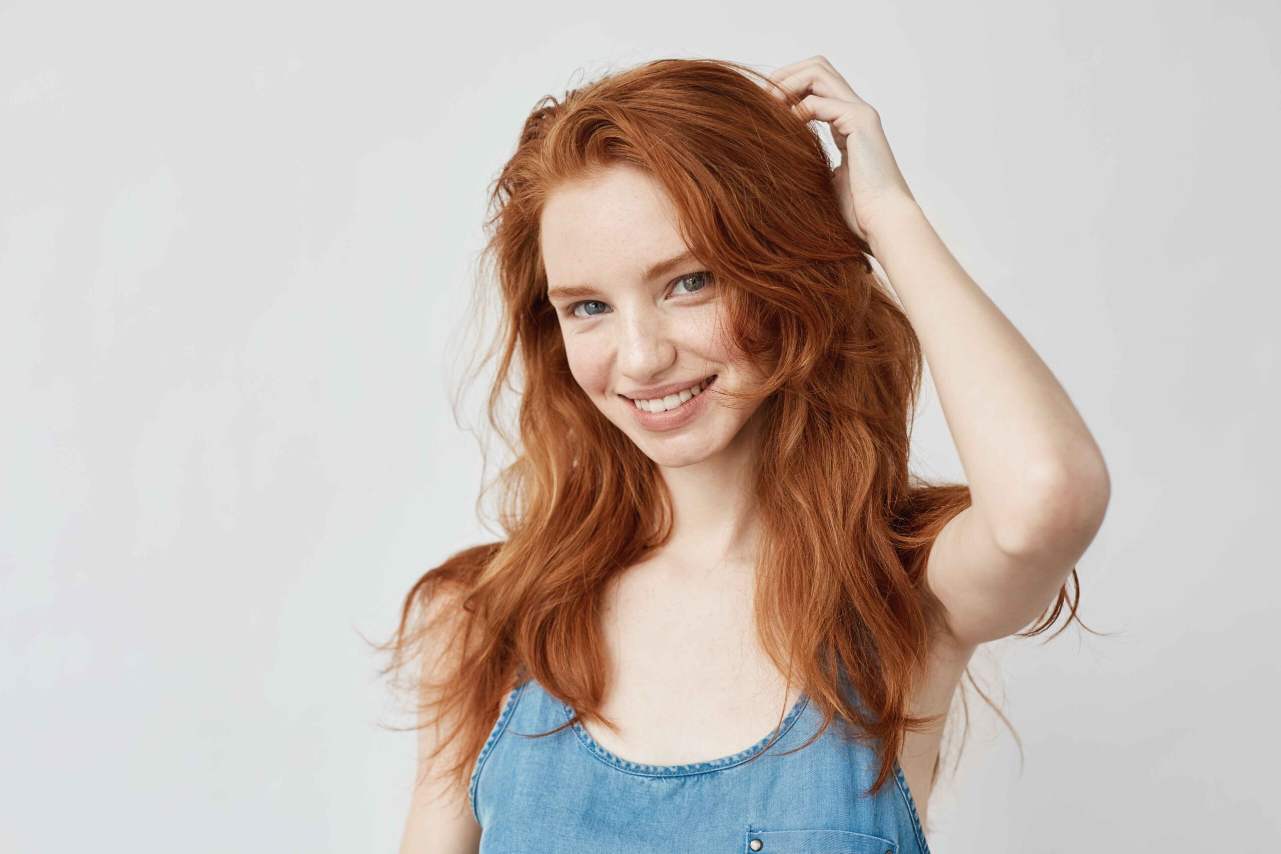 emotive sincere happy girl with red hair smiling (1)